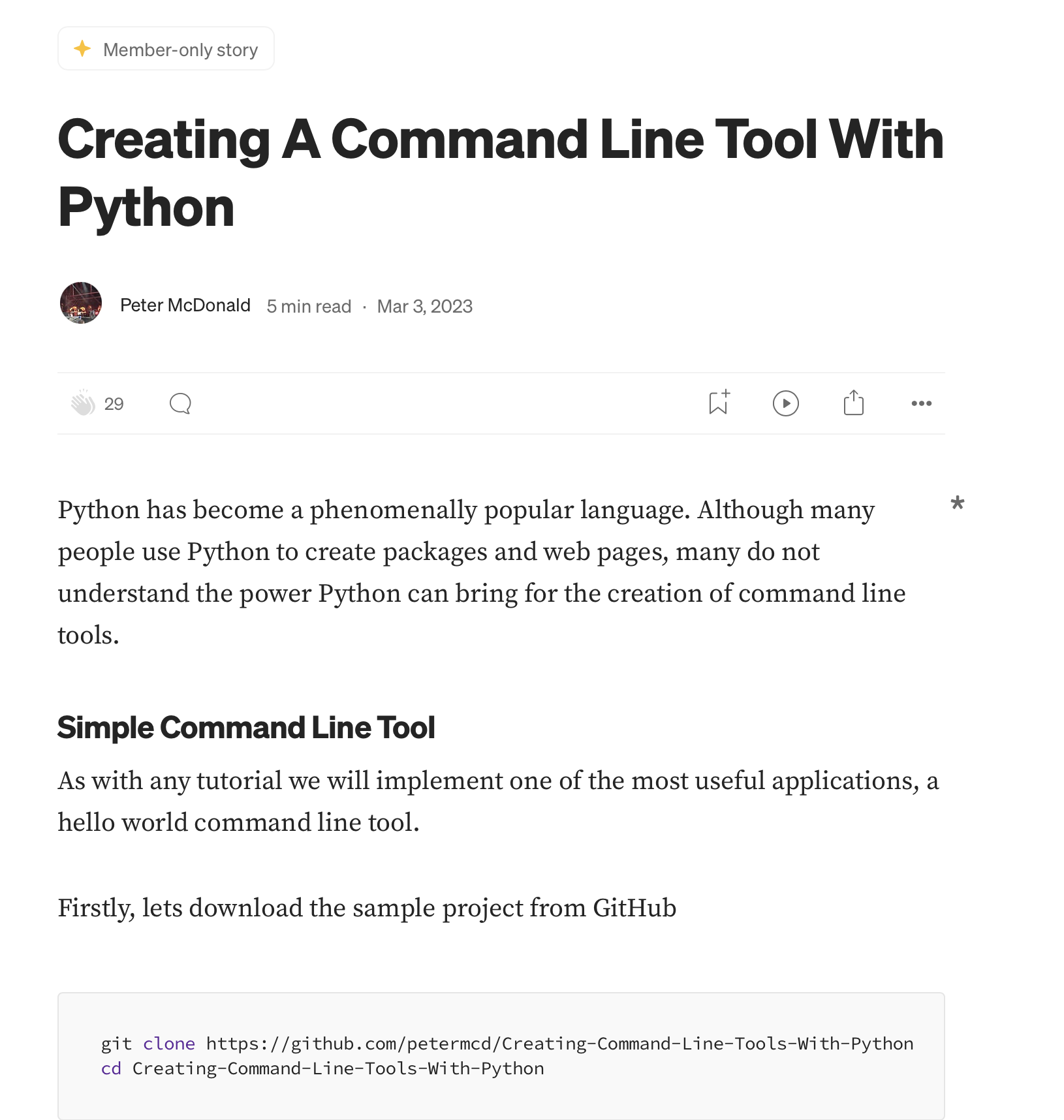 Creating A Command Line Tool With Python